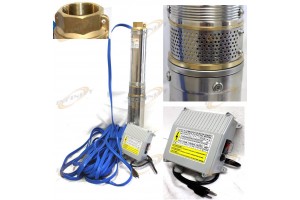 Stainless Submersible Deep Bore Well Water Pump 1.5HP110V 18GPM w/100FT Wire